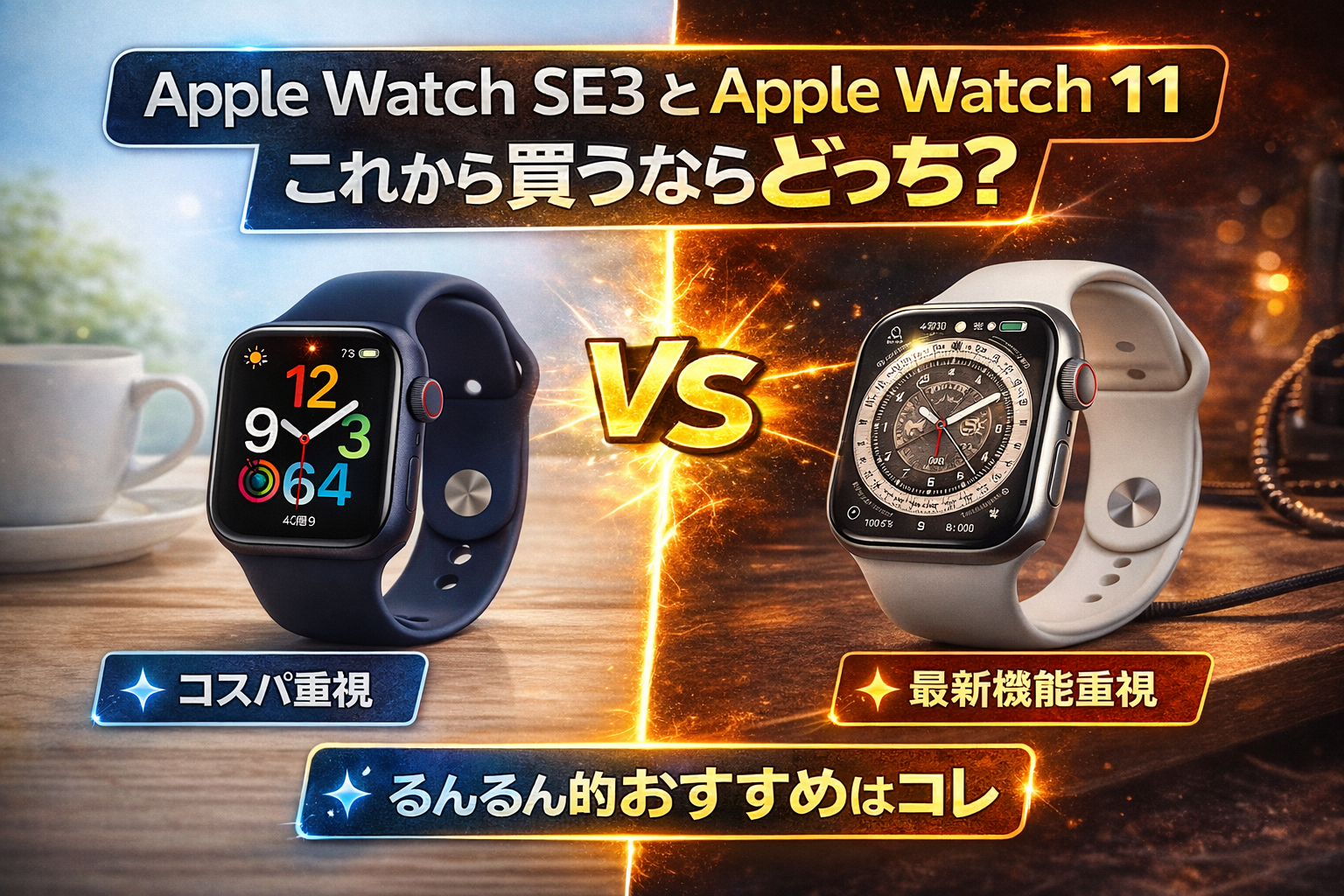 Apple Watch SE3とApple Watch 11、これから買うならどっち？【るんるん的おすすめはコレ】
